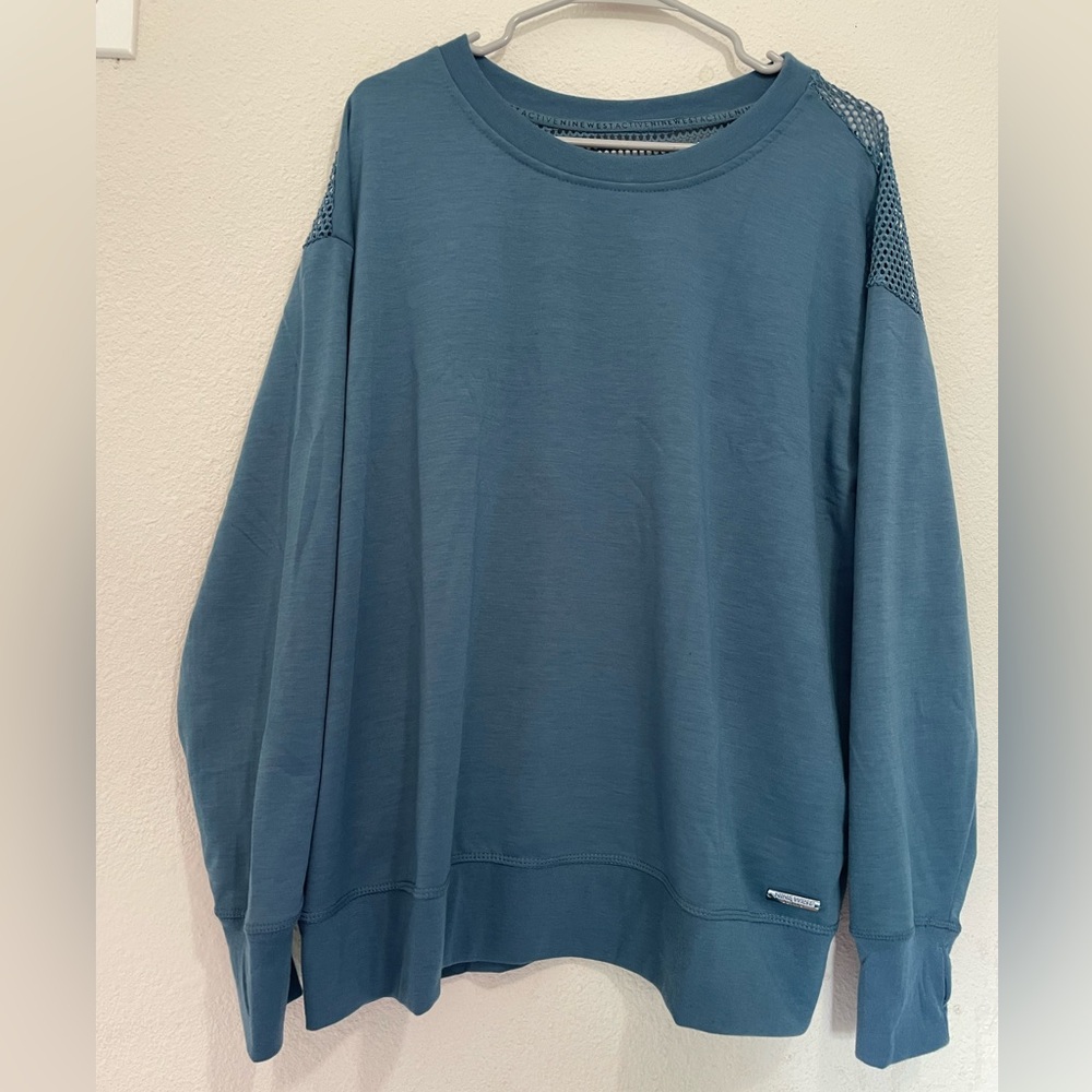 Nine West Steel Blue Activewear Top